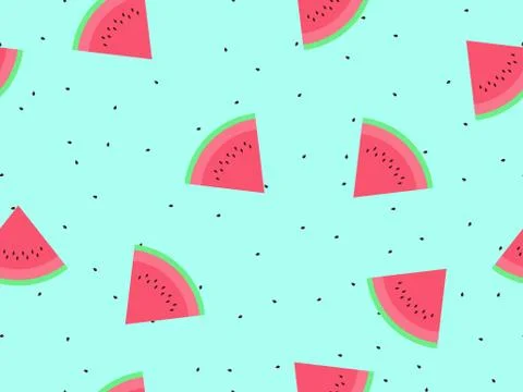Watermelon seamless pattern. Triangular slices of watermelon. For brochures,  Stock Illustration