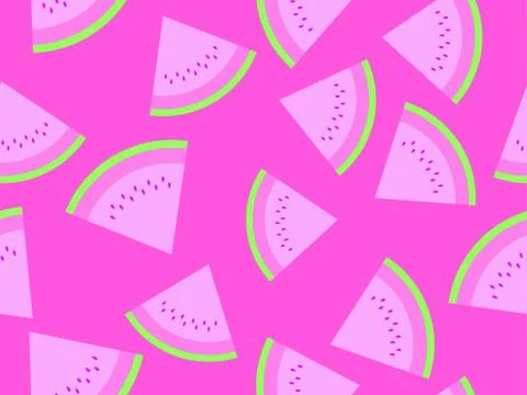 Watermelon seamless pattern. Triangular slices of watermelon. For brochures,  Stock Illustration