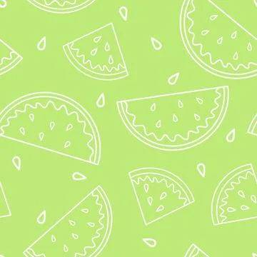Watermelon seamless pattern, tropical summer, fruit, wrapping, background Stock Illustration