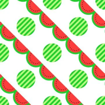 Watermelon seamless pattern, vector background Stock Illustration