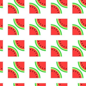 Watermelon seamless pattern, vector background Stock Illustration