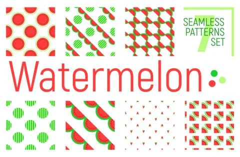 Watermelon seamless pattern, vector background Stock Illustration