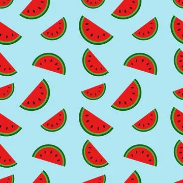 Watermelon, seamless pattern, vector. Stock Illustration