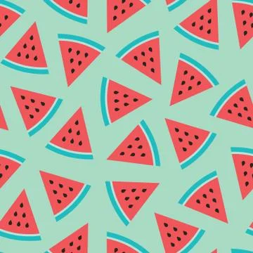 Watermelon seamless pattern vector image Stock Illustration