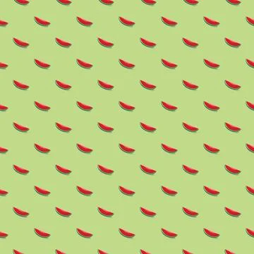Watermelon seamless pattern. Vegan organic eco fruit background. vector ill.. Stock Illustration