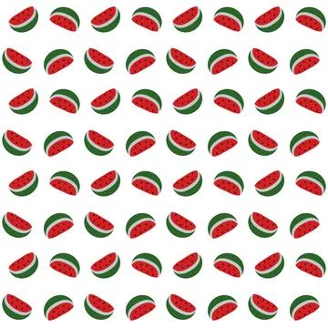 Watermelon - Seamless Pattern (White Background) Stock Illustration