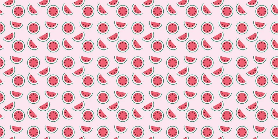 Watermelon seamless repeat pattern vector background Illustrazione stock