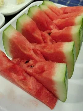 Watermelon served. Stock Photos