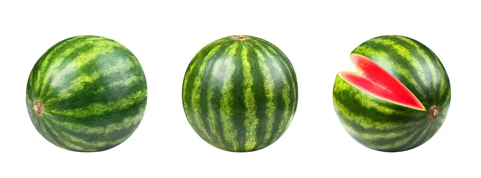 Watermelon set solated Stock Photos