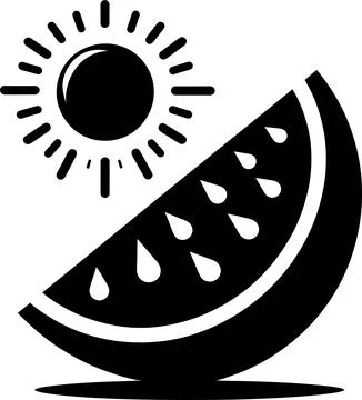 Watermelon Silhouette Vector Design Isolated on White Background Stock Illustration