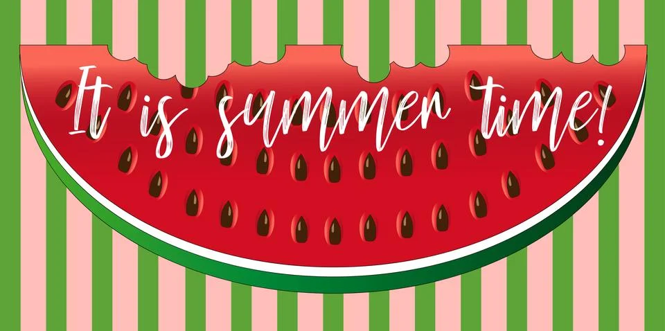 Watermelon slice background with seed and skin texture Stock Illustration