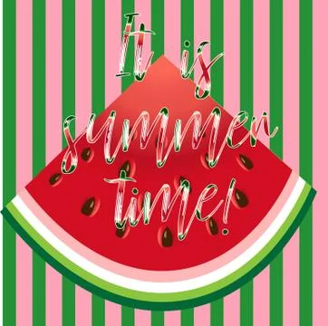 Watermelon slice background with seed and skin texture Stock Illustration