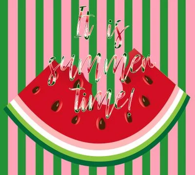 Watermelon slice background with seed and skin texture Stock Illustration