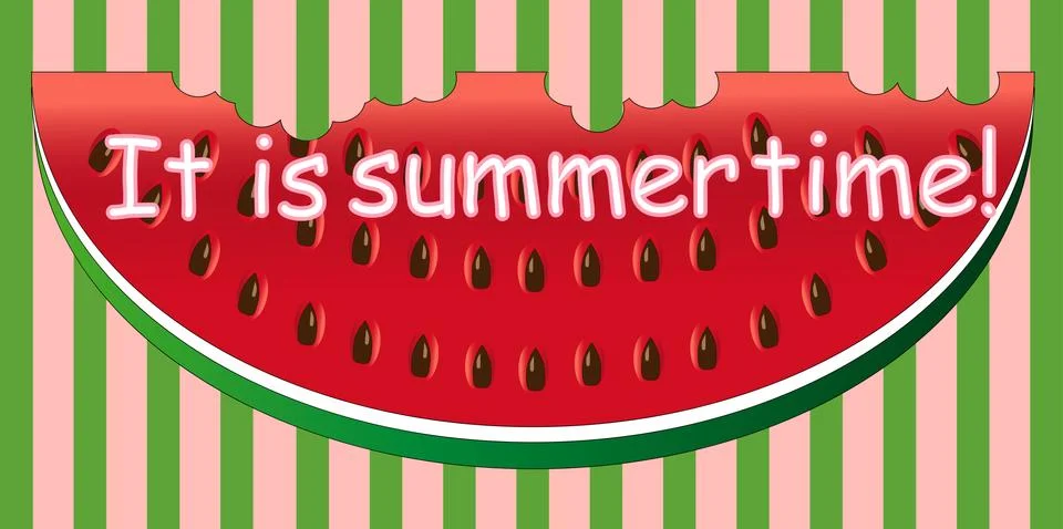 Watermelon slice background with seed and skin texture Stock Illustration