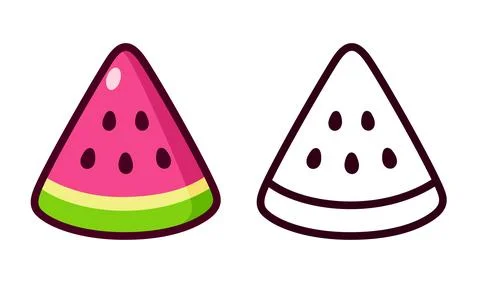 Watermelon slice cartoon icon Stock Illustration