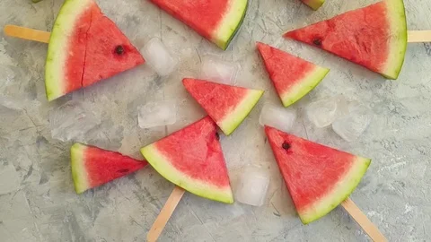 Watermelon slice on concrete background Stock Footage 115826814