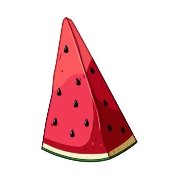 Watermelon slice drawing showing refreshing summer fruit Stock Illustration
