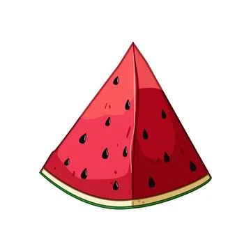 Watermelon slice featuring red pulp and seeds Stock Illustration
