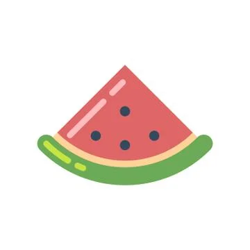 Watermelon slice flat icon Illustrazione stock