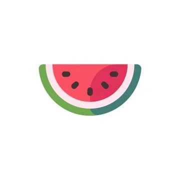 Watermelon slice flat icon. Slot machine symbol Stock Illustration