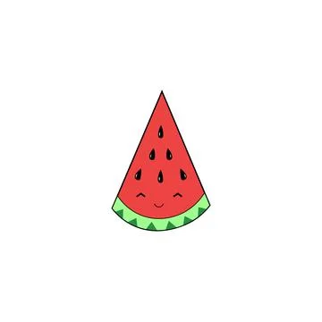 Watermelon slice flat icon. Vector illustration eps 10 Stock Illustration