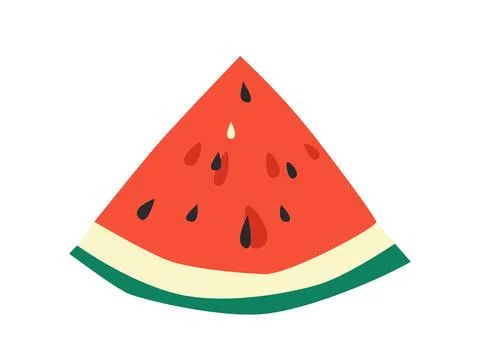 Watermelon Slice with green and red stripes Stock Illustration