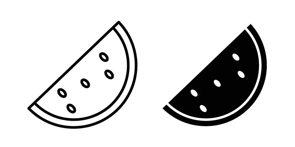 Watermelon slice icon bundle for website design projects Stock Illustration