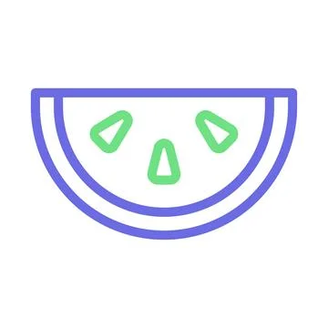 Watermelon slice icon. Concept of summer, healthy food, and freshness. Illustrazione stock