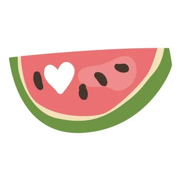 Watermelon Slice Icon Set in Cartoon Style for Summer Themes Stock Illustration