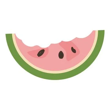 Watermelon Slice Icon Set in Flat Cartoon Style for Summer Themes Illustrazione stock