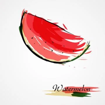 Watermelon slice Stock Illustration