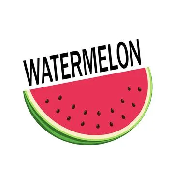 Watermelon slice with inscription inside Stock Illustration