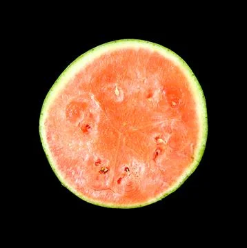 Watermelon slice isolated on black background Stock Photos