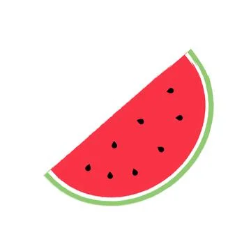 Watermelon slice isolated on white background Stock Illustration