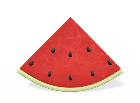 Watermelon slice isolated on a white background 3d-rendering イラスト素材