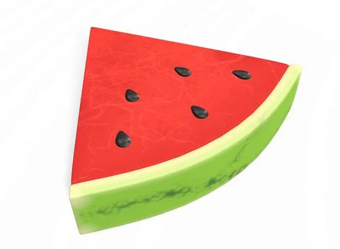 Watermelon slice isolated on a white background 3d-rendering イラスト素材