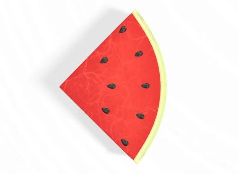 Watermelon slice isolated on a white background 3d-rendering Illustrazione stock