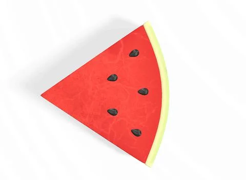 Watermelon slice isolated on a white background 3d-rendering 스톡 일러스트