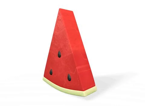 Watermelon slice isolated on a white background 3d-rendering Illustrazione stock