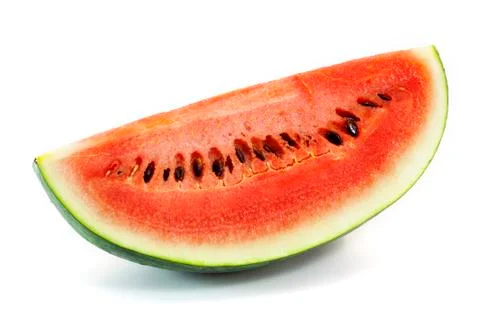 Watermelon slice isolated on white background Stock Photos