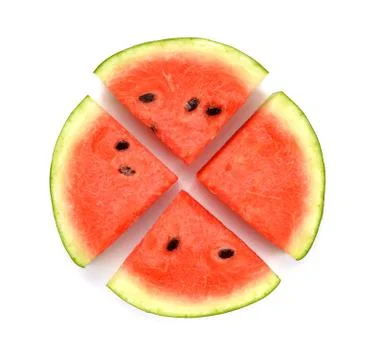 Watermelon slice isolated on white background Stock Photos