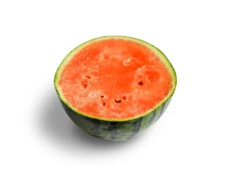 Watermelon slice isolated on white background Stock Photos