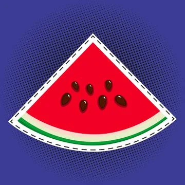 Watermelon slice on a pop art background Illustrazione stock