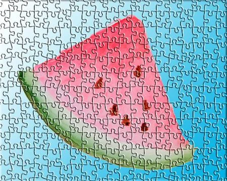 Watermelon slice puzzle Stock Illustration
