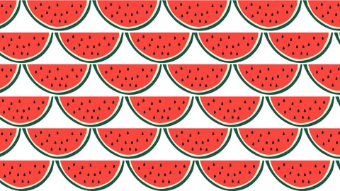 Watermelon Slice Seamless Pattern Motion Graphic Background Stock-Footage 346257896