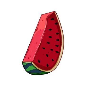 Watermelon slice with seeds icon illustration Stock Illustration