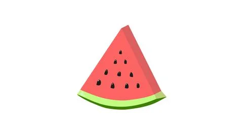 Watermelon slice with seeds Stock Illustration