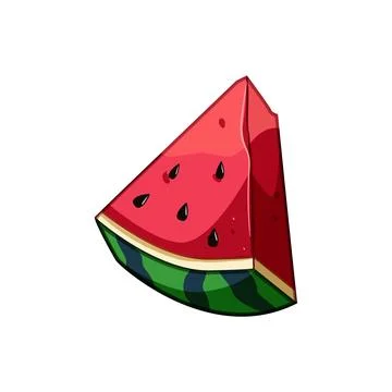 Watermelon slice with seeds illustration design Stock Illustration