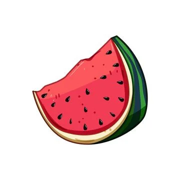 Watermelon slice with seeds for refreshing summer food 스톡 일러스트