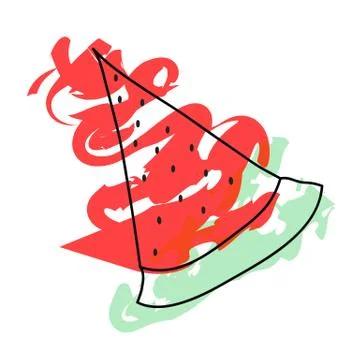 Watermelon slice - summer fruit vector Stock Illustration